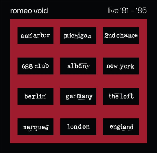 ROMEO VOID - BEST OF ROMEO VOID LIVE '81-'85 (2LP) (RSD) Vinyl LP
