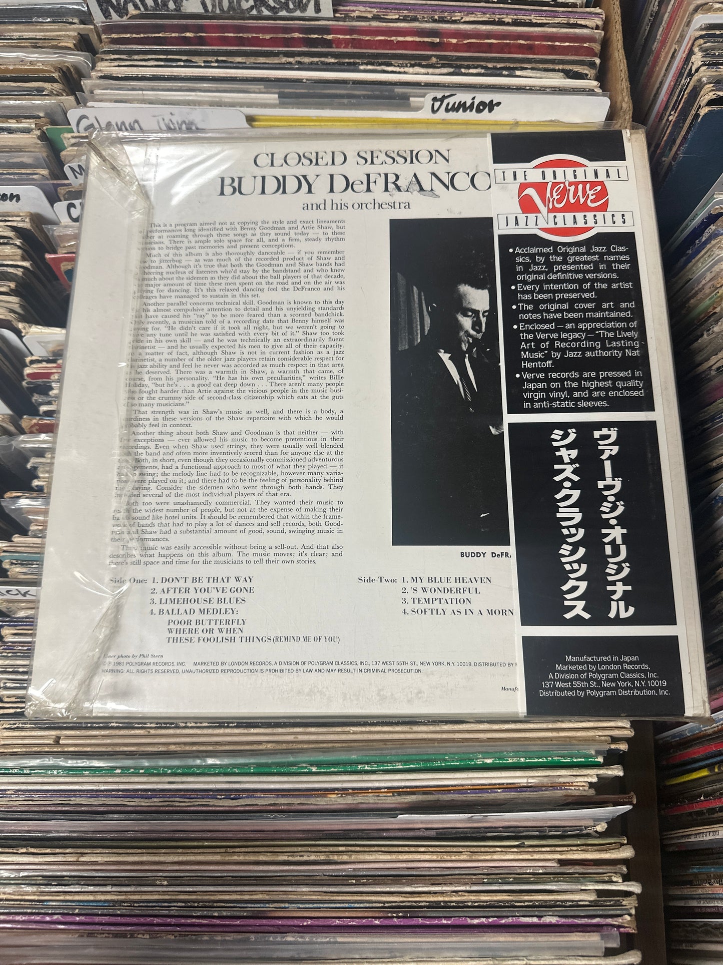 Buddy DeFranco And His Orchestra – Closed Session UMV 2632 Near Mint/VG+