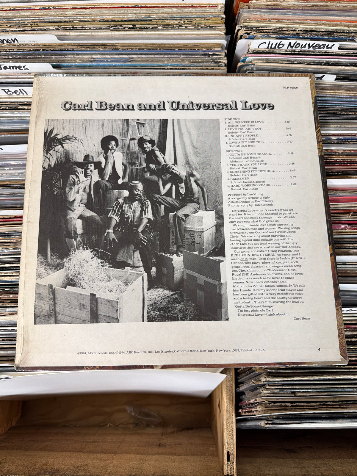 Carl Bean And Universal Love – All We Need Is Love PLP 59208 Vinyl LP VG/VG+