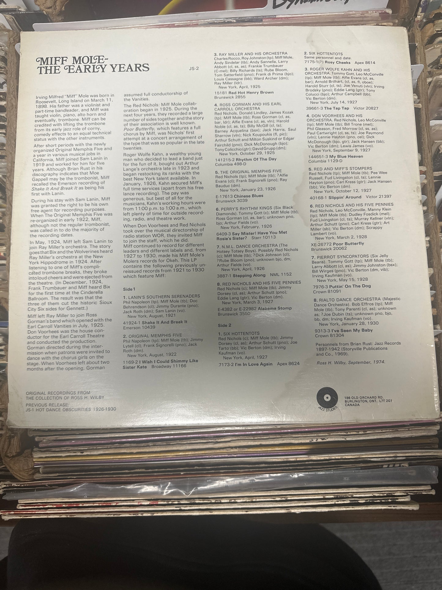 Various, Miff Mole – The Early Years Vinyl LP JS - 2 VG+/VG+
