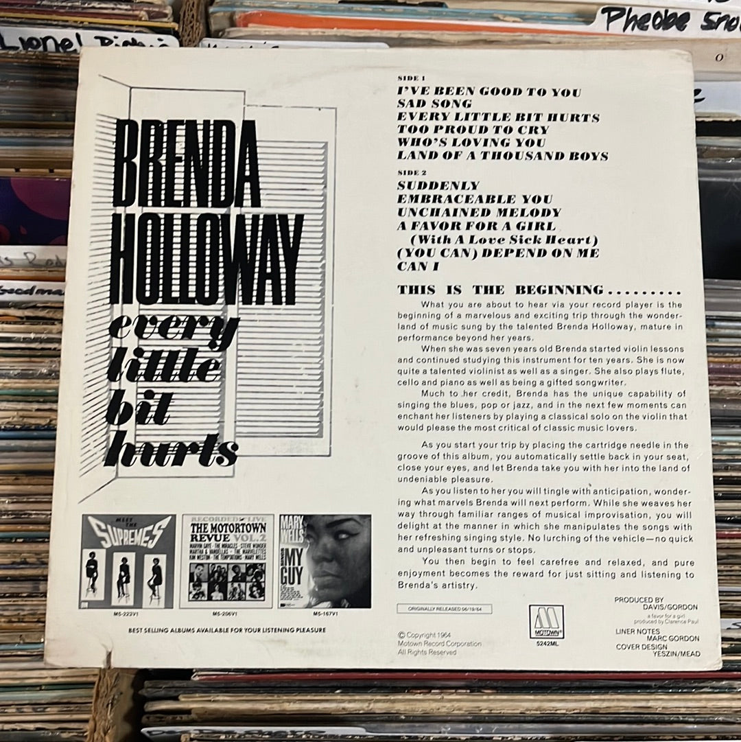 Brenda Holloway – Every Little Bit Hurts 5242ML Vinyl LP Excellent/VG+