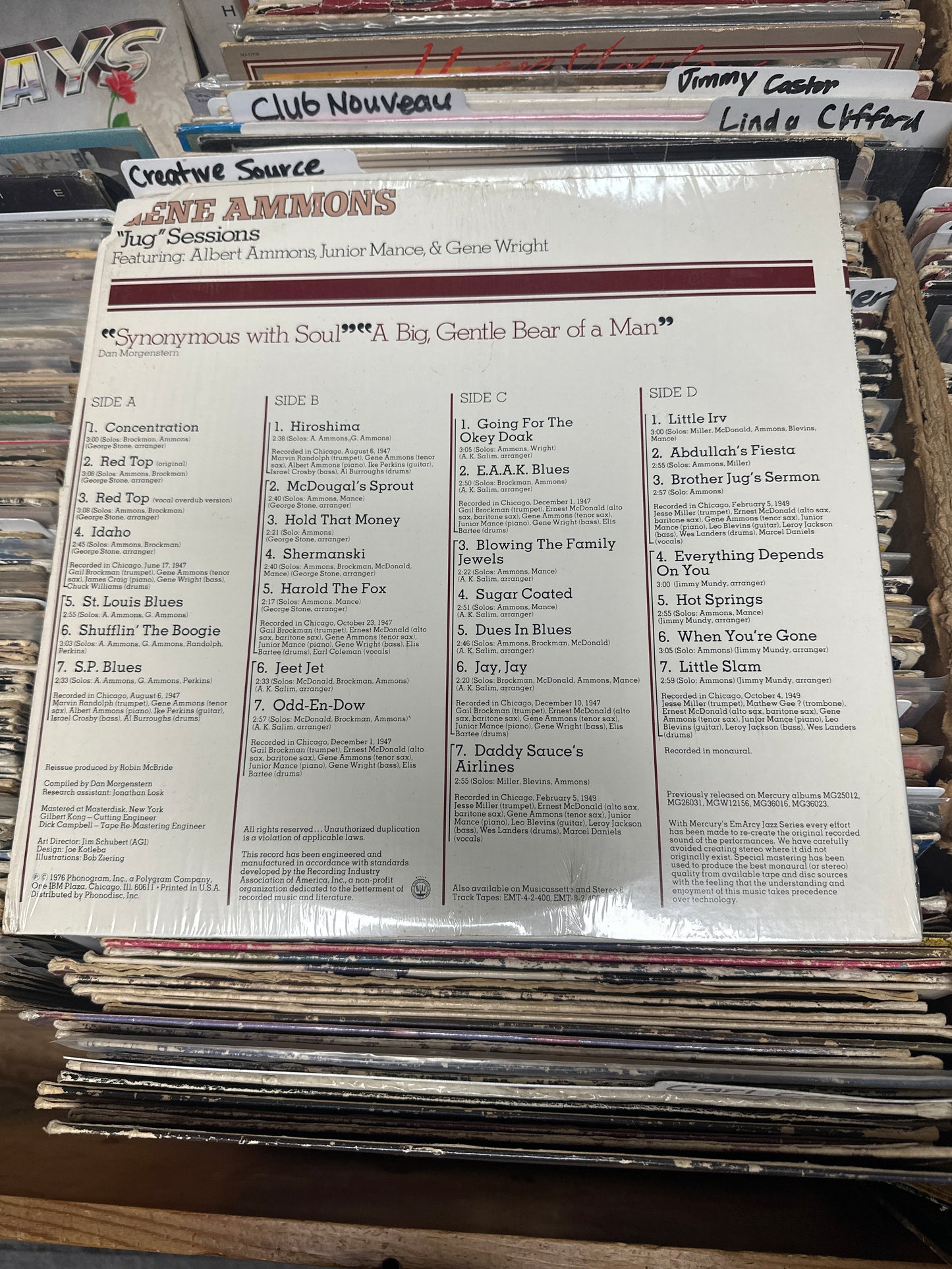 Gene Ammons – "Jug" Sessions Vinyl LP EMS-2-400 VG+/VG+
