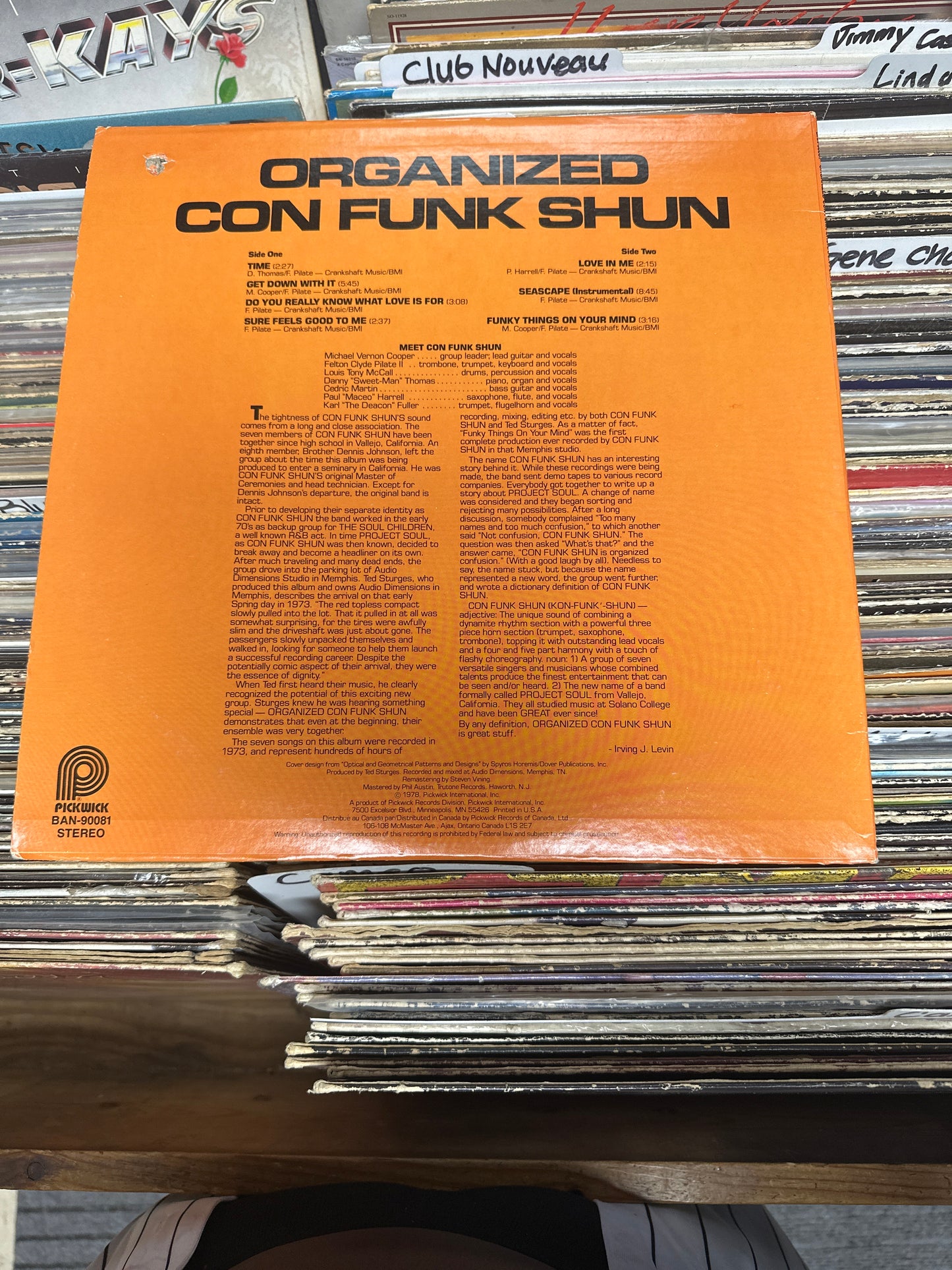 Con Funk Shun – Organized Con Funk Shun Vinyl LP CG+/VG+