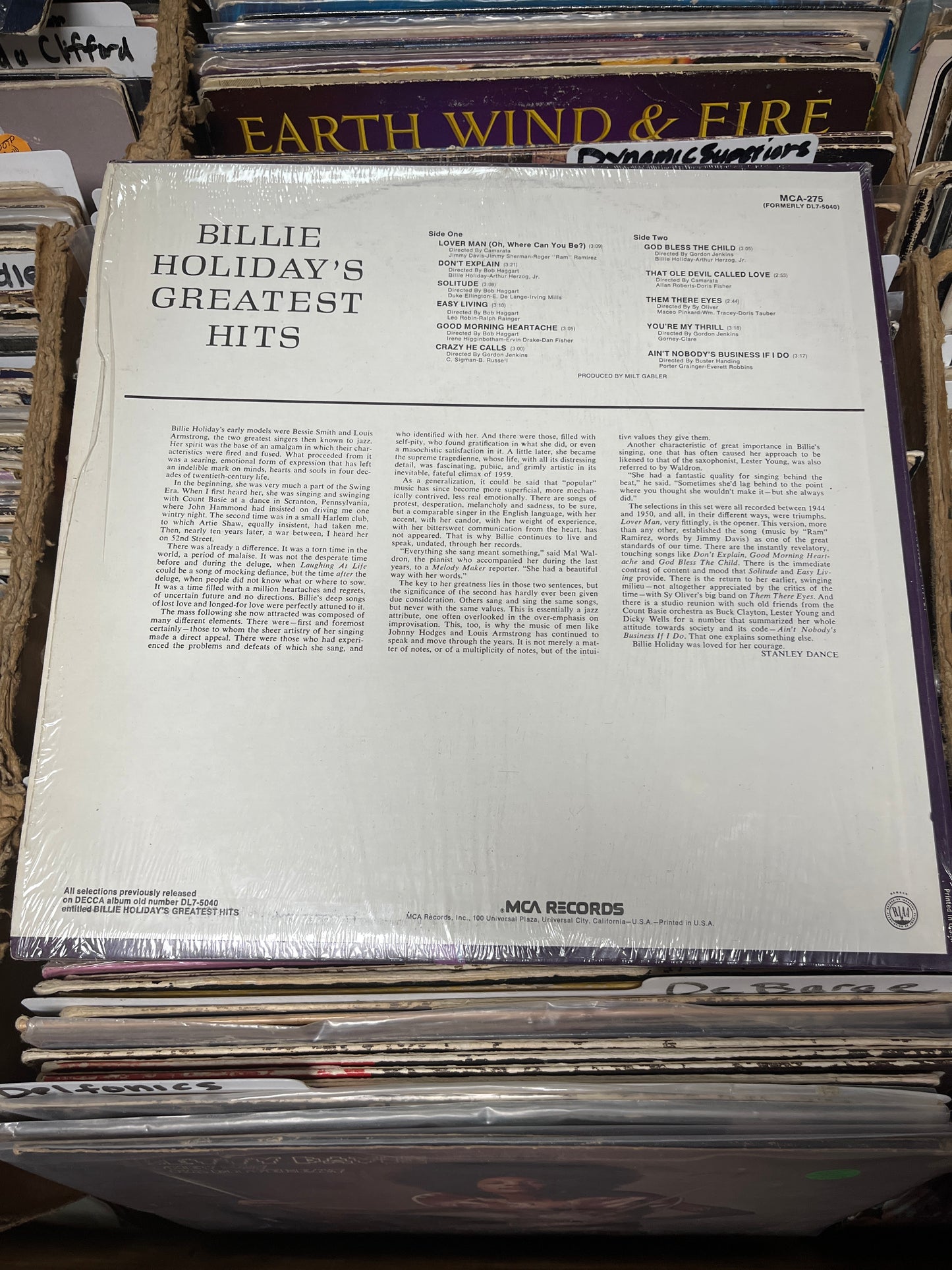 Billie Holiday – Billie Holiday's Greatest Hits! MCA 275 Vinyl LP VG+/VG+