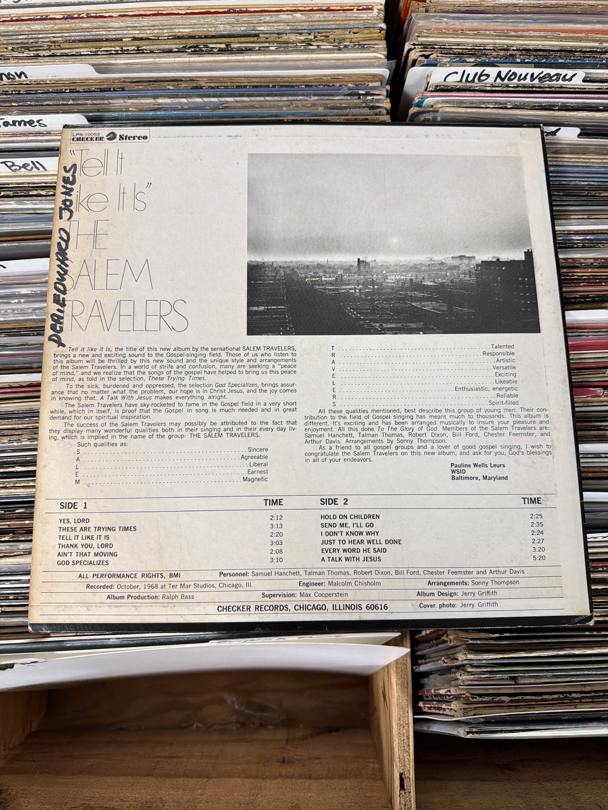 The Salem Travelers – Tell It Like It Is LPS-10052 Vinyl LP G+/VG
