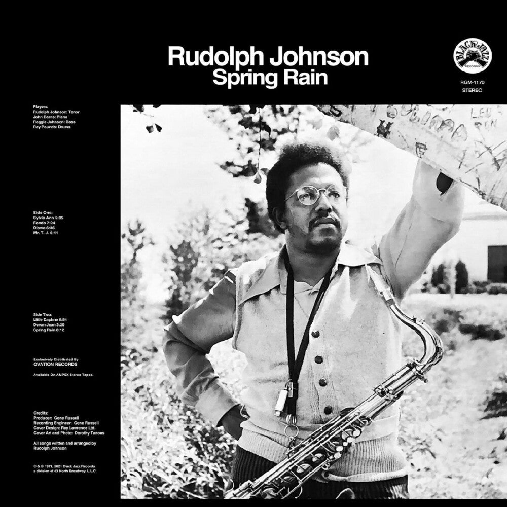 the album cover for Rudolph Johnson - Spring Rain - Remastered - Blue/Black Swirl (Blk)