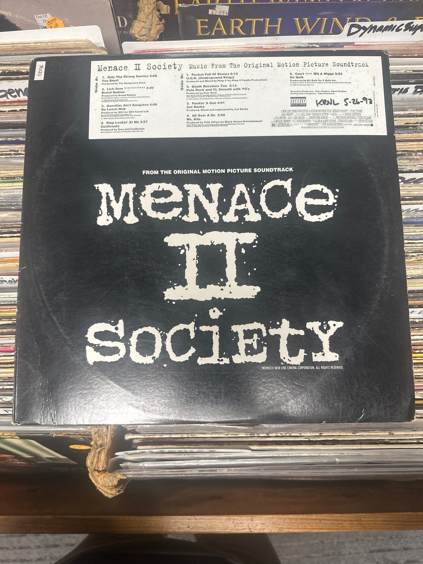 Various – Menace II Society (Music From The Original Motion Picture Soundtrack) Promo Vinyl LP VG+/VG+