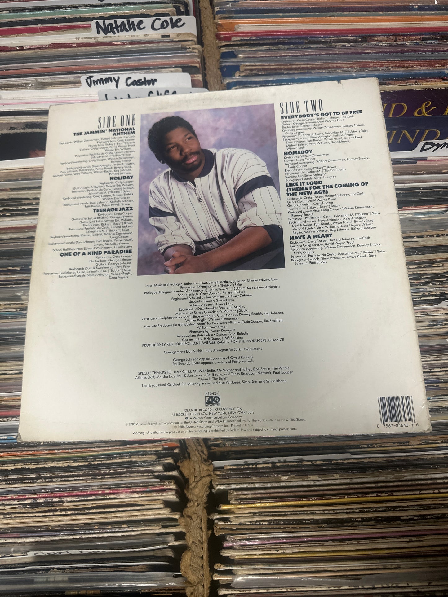 Steve Arrington – The Jammin' National Anthem Vinyl LP 81643-1 VG+/VG+