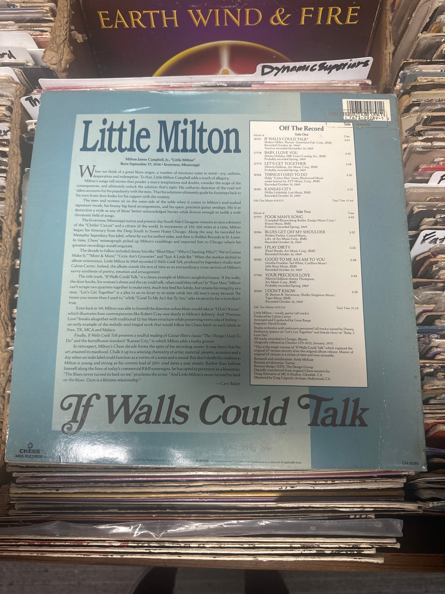 Little Milton – If Walls Could Talk Vinyl LP CH-9289 VG+/VG