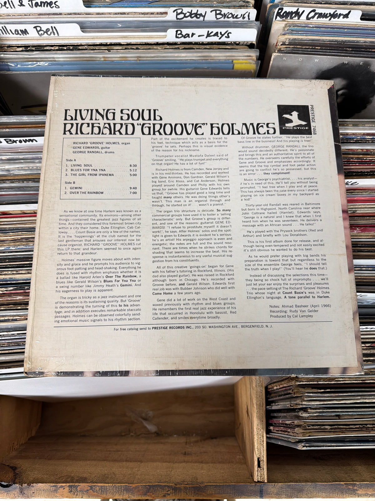 Richard "Groove" Holmes – Living Soul PR 7468 Vinyl LP VG/VG+
