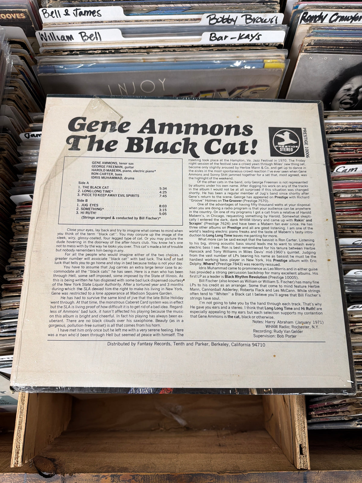 Gene Ammons – The Black Cat! PR 10006 Vinyl LP VG/VG+