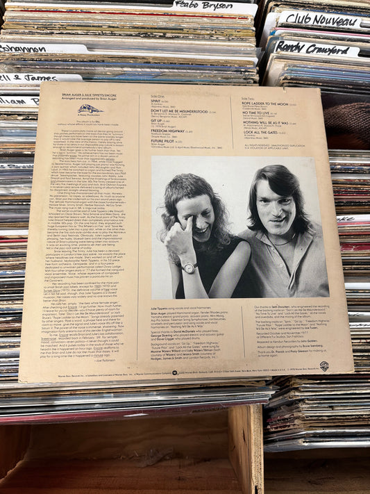 Brian Auger & Julie Tippetts – Encore BSK 3153 Vinyl LP VG/VG