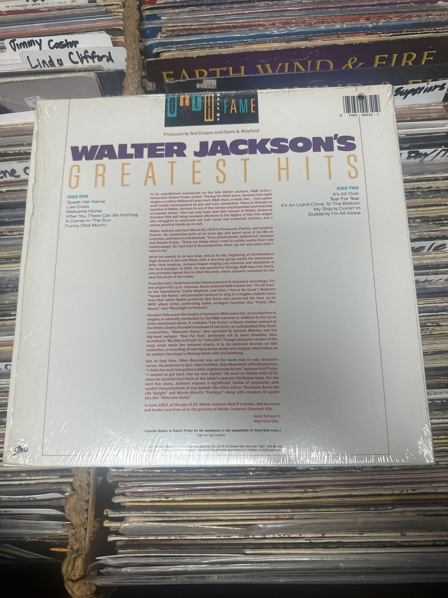 Walter Jackson – Greatest Hits Vinyl LP PE 40434 Near Mint/VG+