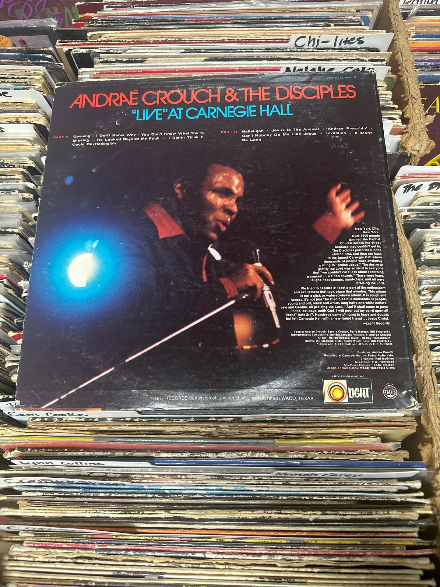 Andraé Crouch & The Disciples – "Live" At Carnegie Hall Vinyl LP VG/VG