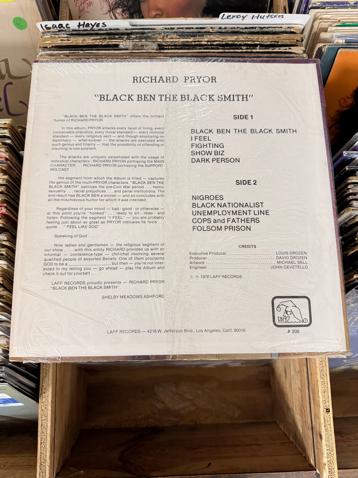 Richard Pryor – Black Ben The Blacksmith Vinyl LP VG+/VG+