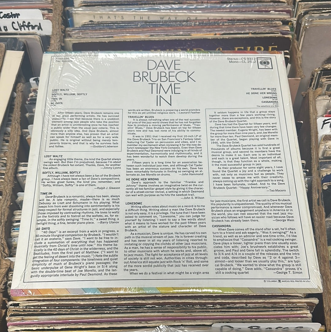 Dave Brubeck – Time In CS-9312 Vinyl LP VG+/VG+