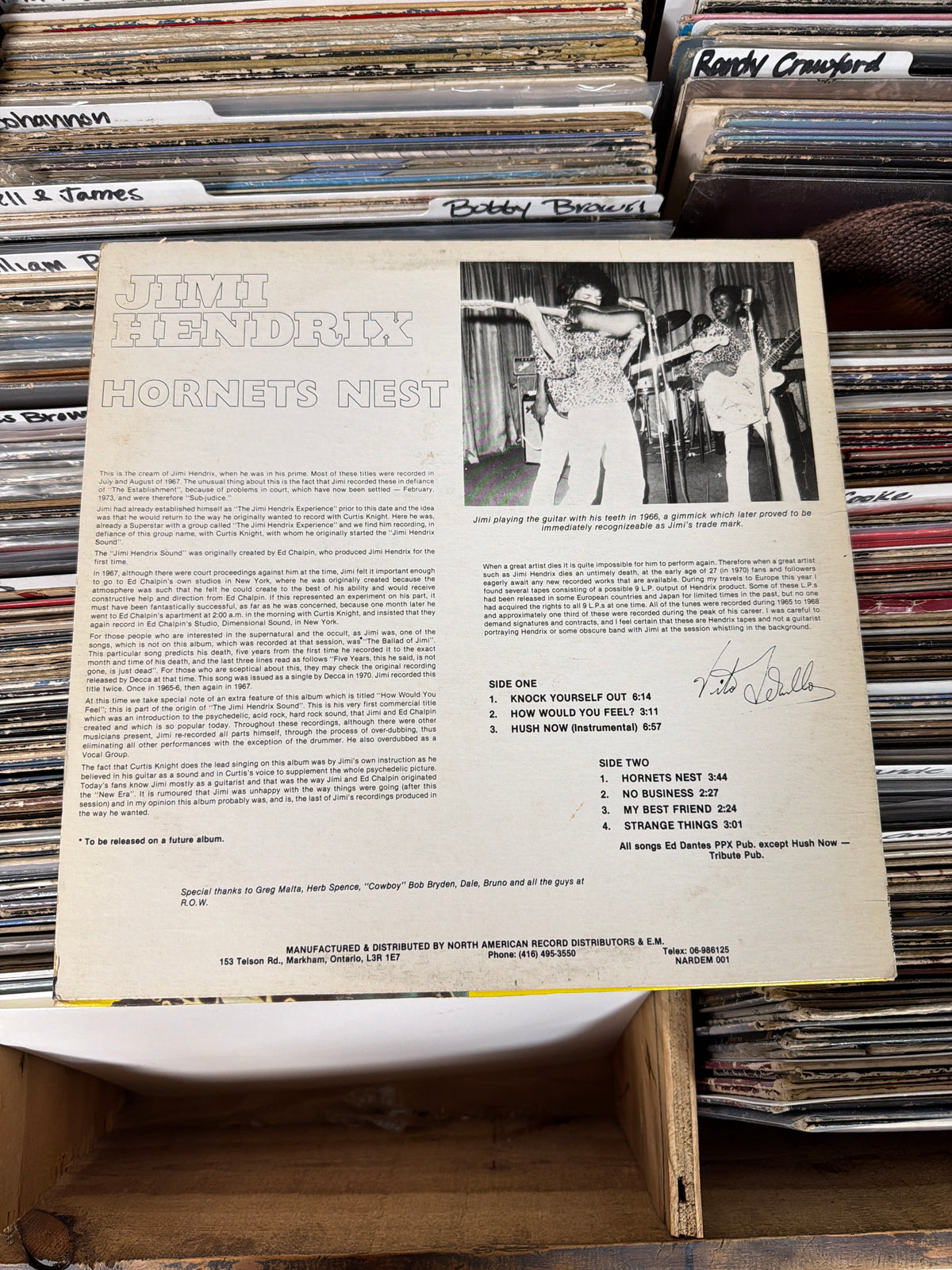 Jimi Hendrix – Hornets Nest NARDEM 001 Vinyl LP VG+/VG+