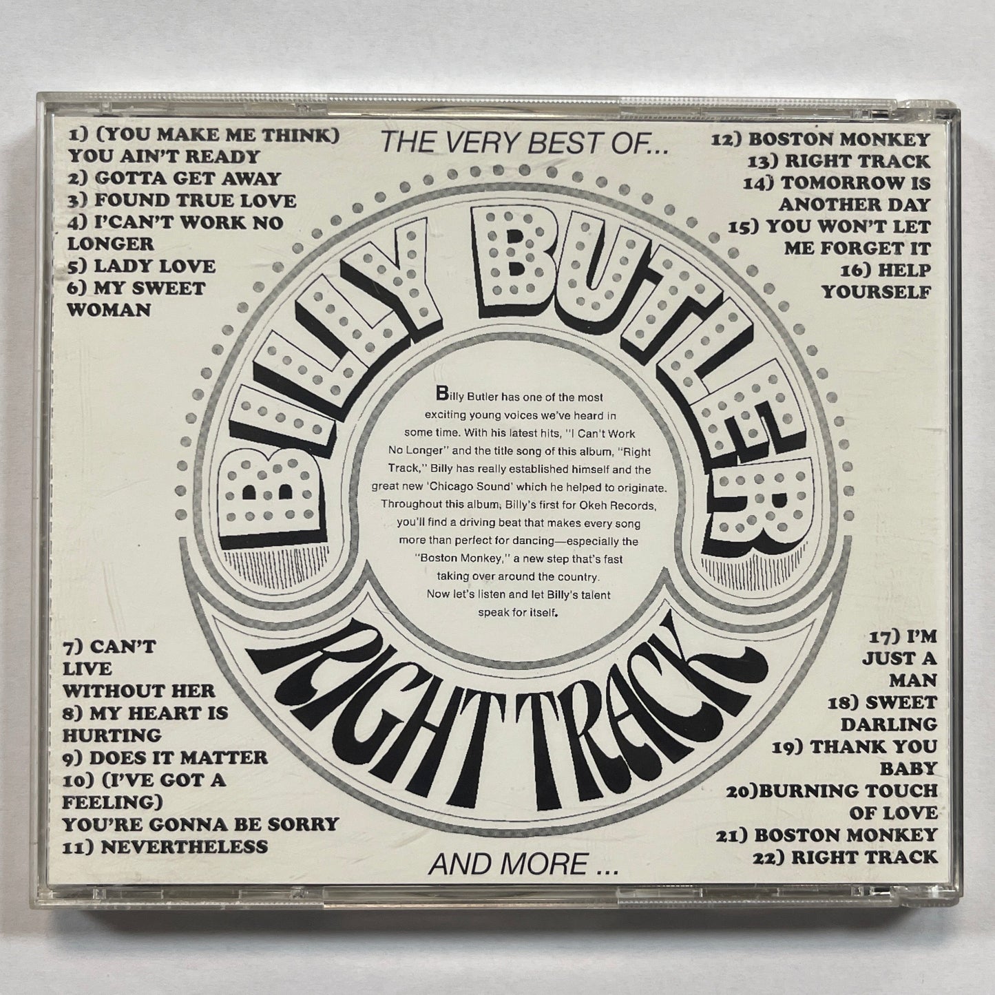 Billy Butler – Right Track CD VG+/VG+
