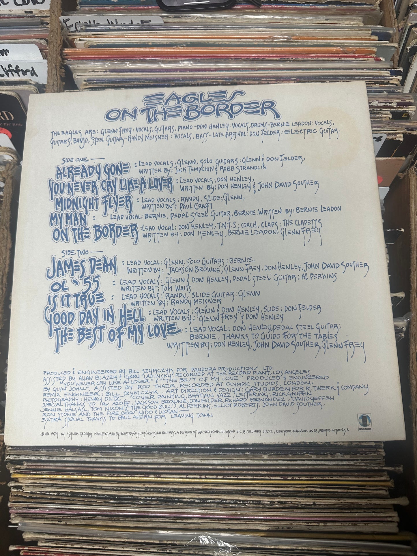 Eagles – On The Border 7E-1004 Vinyl LP VG+/VG
