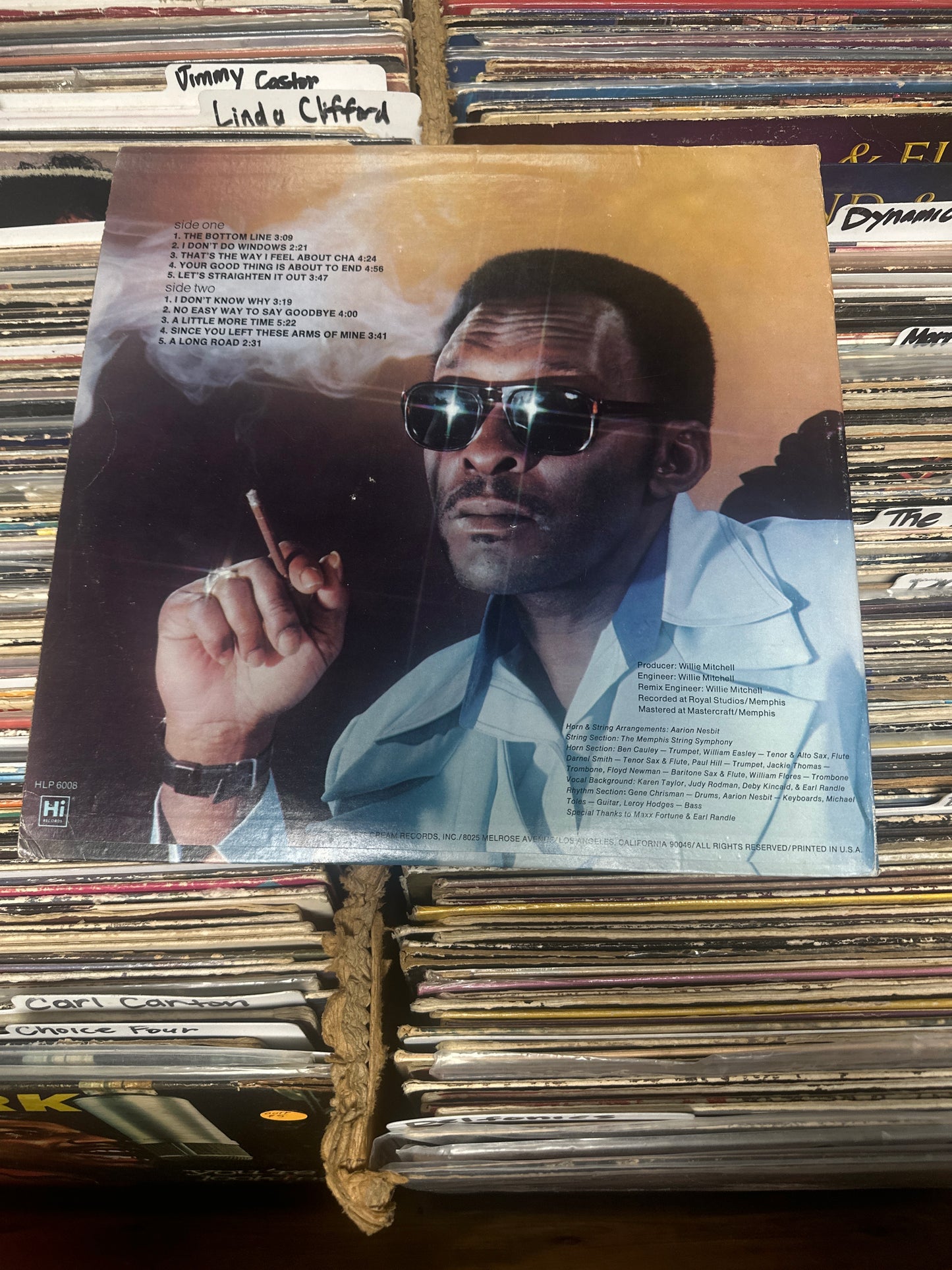 O.V. Wright-The Bottom Line Vinyl LP HLP 6008 VG/VG+