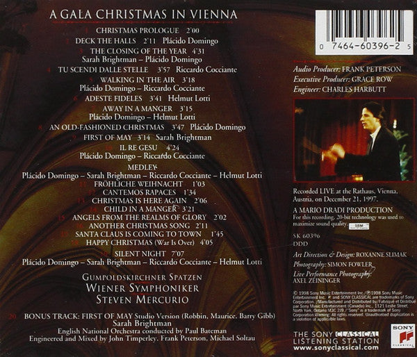 Placido Domingo, Sarah Brightman, Helmut Lotti, Riccardo Cocciante – A Gala Christmas In Vienna CD VG+/VG+
