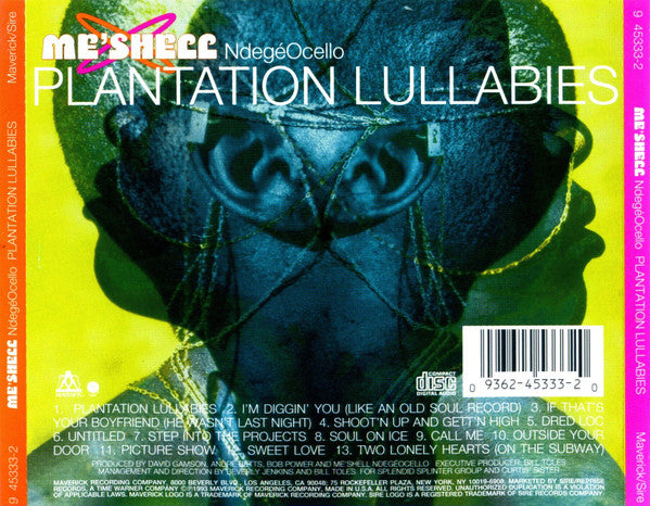 Me'Shell NdegéOcello – Plantation Lullabies CD VG+/VG+