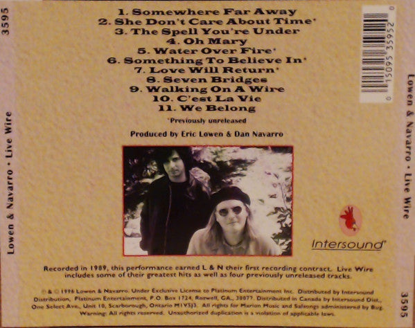 Lowen & Navarro – Live Wire CD Mint Condition