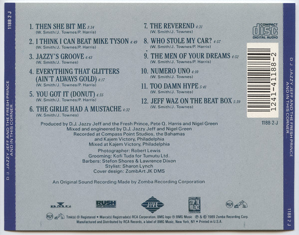 DJ Jazzy Jeff & The Fresh Prince – And In This Corner... 1188-2-J CD VG+/VG+