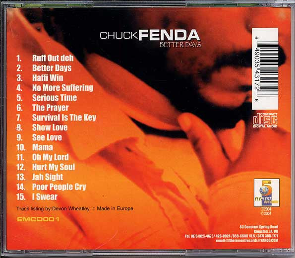 Chuck Fenda – Better Days CD VG+/VG+