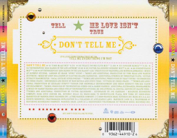 Madonna – Don't Tell Me CD VG+/VG+