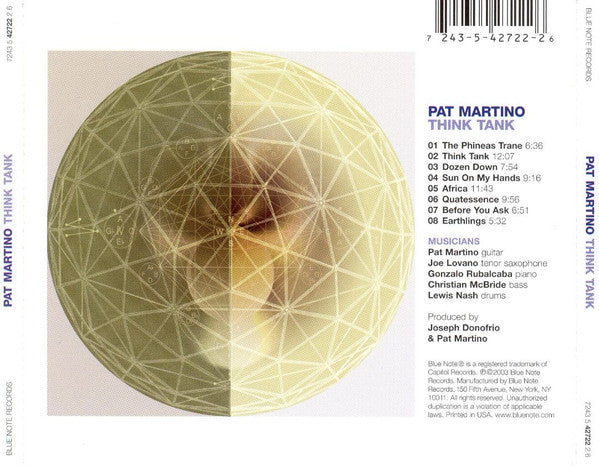 Pat Martino – Think Tank CD VG+/VG+