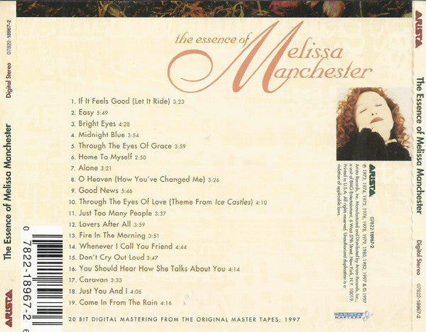 Melissa Manchester – The Essence Of Melissa Manchester CD VG+/VG+