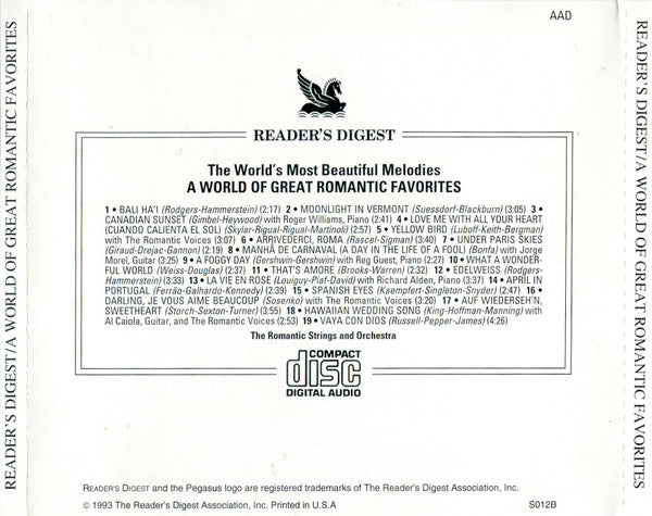 The Romantic Strings and Orchestra – A World Of Great Romantic Favorites CD Mint Condition