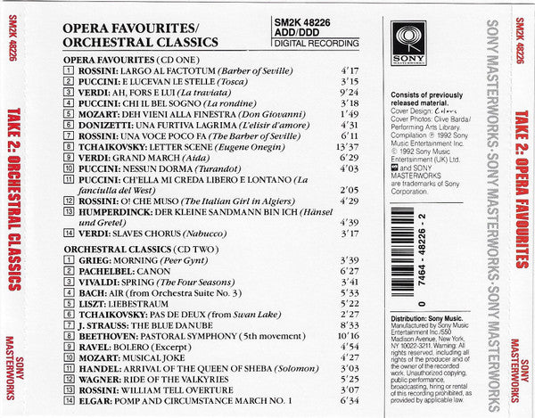 Various – Take 2: Opera Favourites / Orchestral Classics 2 x CD Mint Condition
