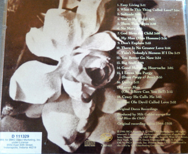 Billie Holiday – Billie Holiday's Greatest Hits CD VG+/VG+