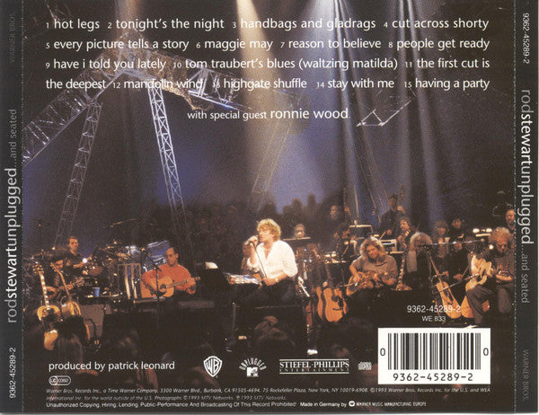 Rod Stewart With Special Guest Ronnie Wood* – Unplugged ...And Seated CD VG+/VG+