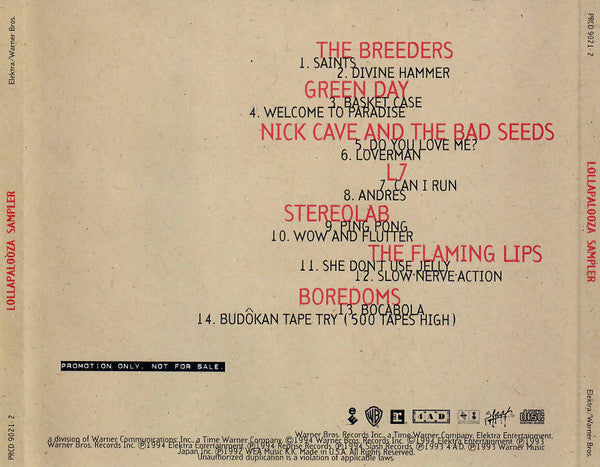 Various – Lollapalooza Sampler - The Coolest Music From The Hottest Tour Of The Summer CD VG/VG