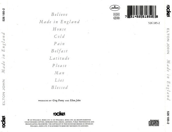 Elton John – Made In England CD Mint Condition
