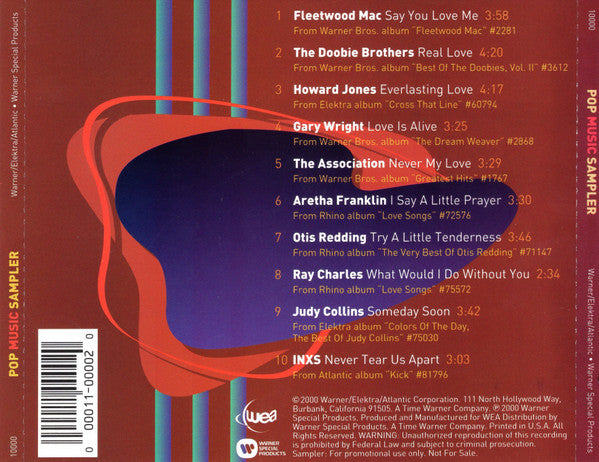 Various – Pop Music Sampler CD Mint Condition