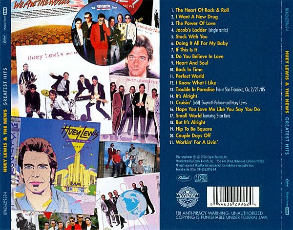 Huey Lewis & The News – Greatest Hits CD VG+/VG+