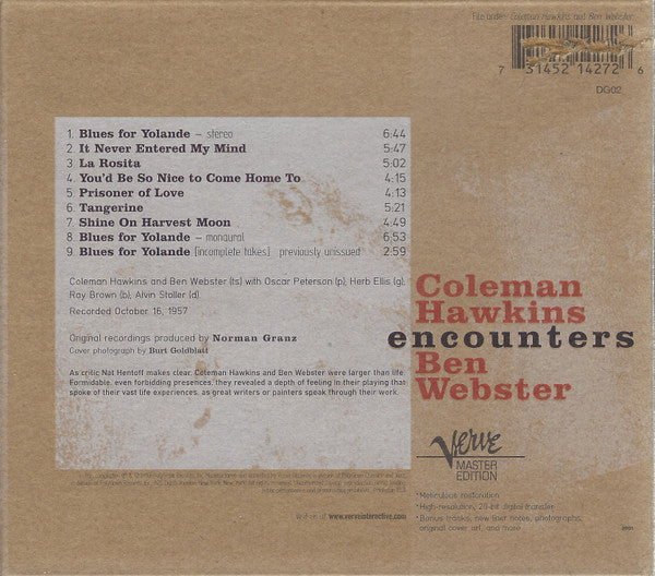 Coleman Hawkins Encounters Ben Webster – Coleman Hawkins Encounters Ben Webster CD VG+/VG+
