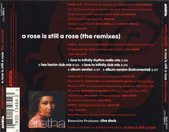 Aretha Franklin – A Rose Is Still A Rose (The Remixes) CD VG+/VG+