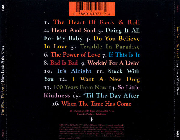 Huey Lewis & The News – Time Flies... The Best Of Huey Lewis & The News CD VG+/VG=