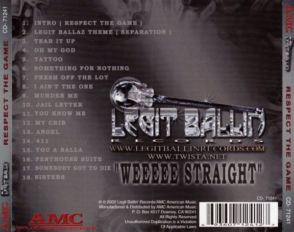 Legit Ballaz – Respect The Game Vol. 3 CD Mint Condition