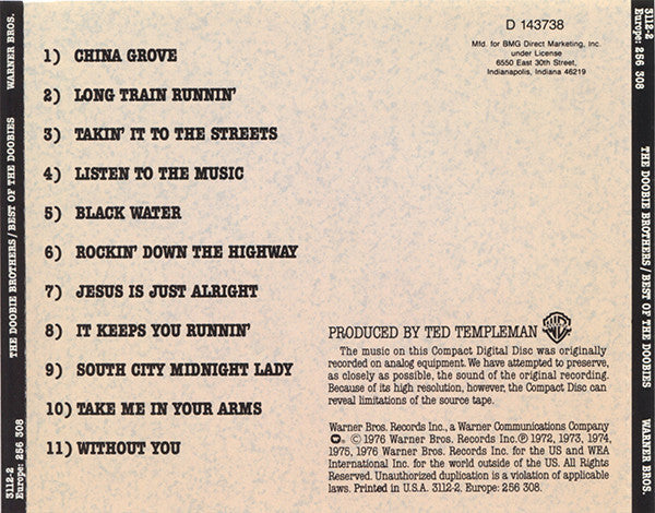 The Doobie Brothers – Best Of The Doobies CD VG+/VG+