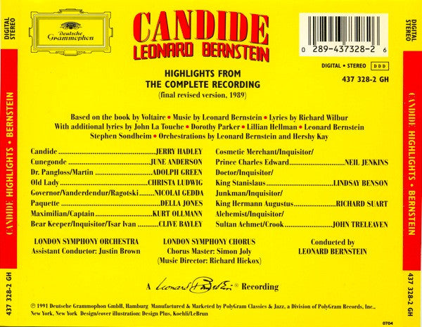 Leonard Bernstein / London Symphony Orchestra & London Symphony Chorus – Candide: Highlights From The Complete Recording CD VG+/VG+