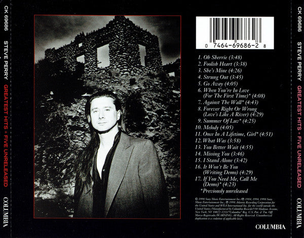 Steve Perry – Greatest Hits + Five Unreleased CD VG+/VG+