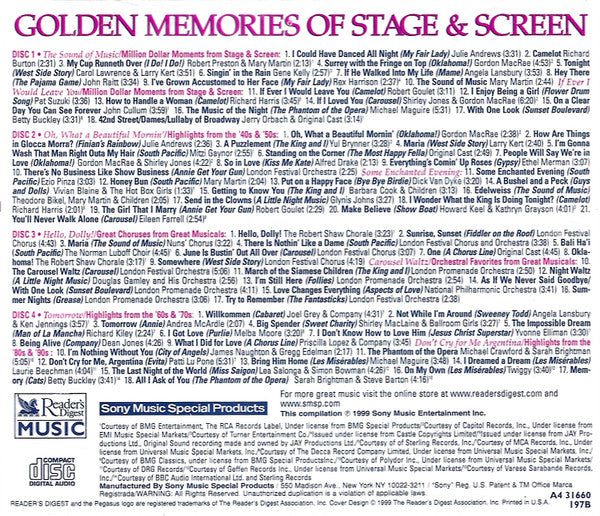 Various – Golden Memories Of Stage & Screen 4 x CD VG+/VG+