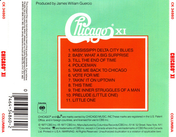 Chicago – Chicago XI CD Mint Condition
