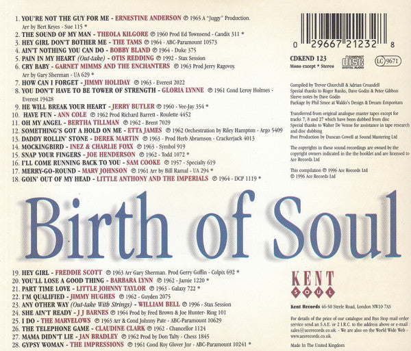 Various – Birth Of Soul CD VG+/VG+